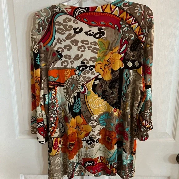 Chico's Travelers Multicolor Women's Top Size 3 (XL) JUST REDUCED!!!! - Picture 2 of 6